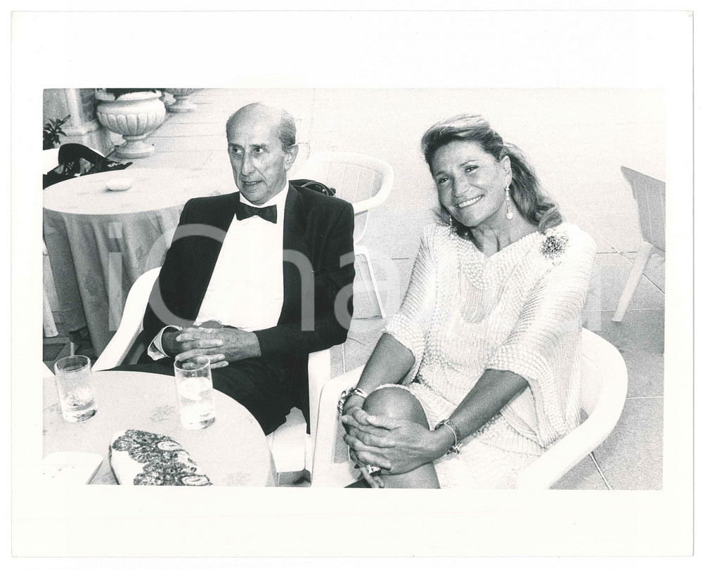 Fotografia d epoca originale 1985 ca ITALIA  COSTUME Marta MARZOTTO Giulio MARCHI Foto 25x20 cm 1