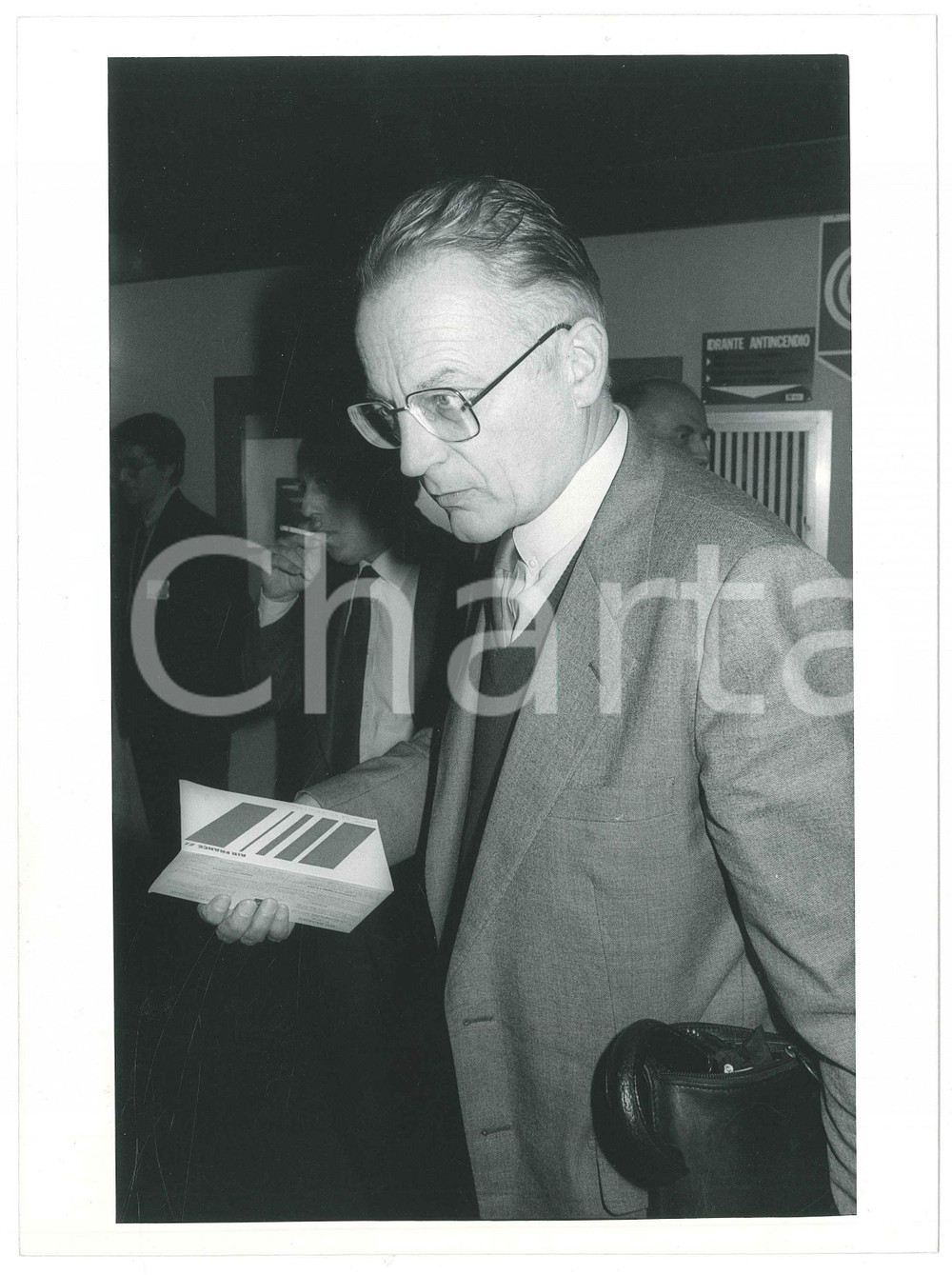 Fotografia d epoca originale 1985 ca ITALIA Alain TOURAINE Ritratto del sociologo  Foto 17x24 cm 1 1