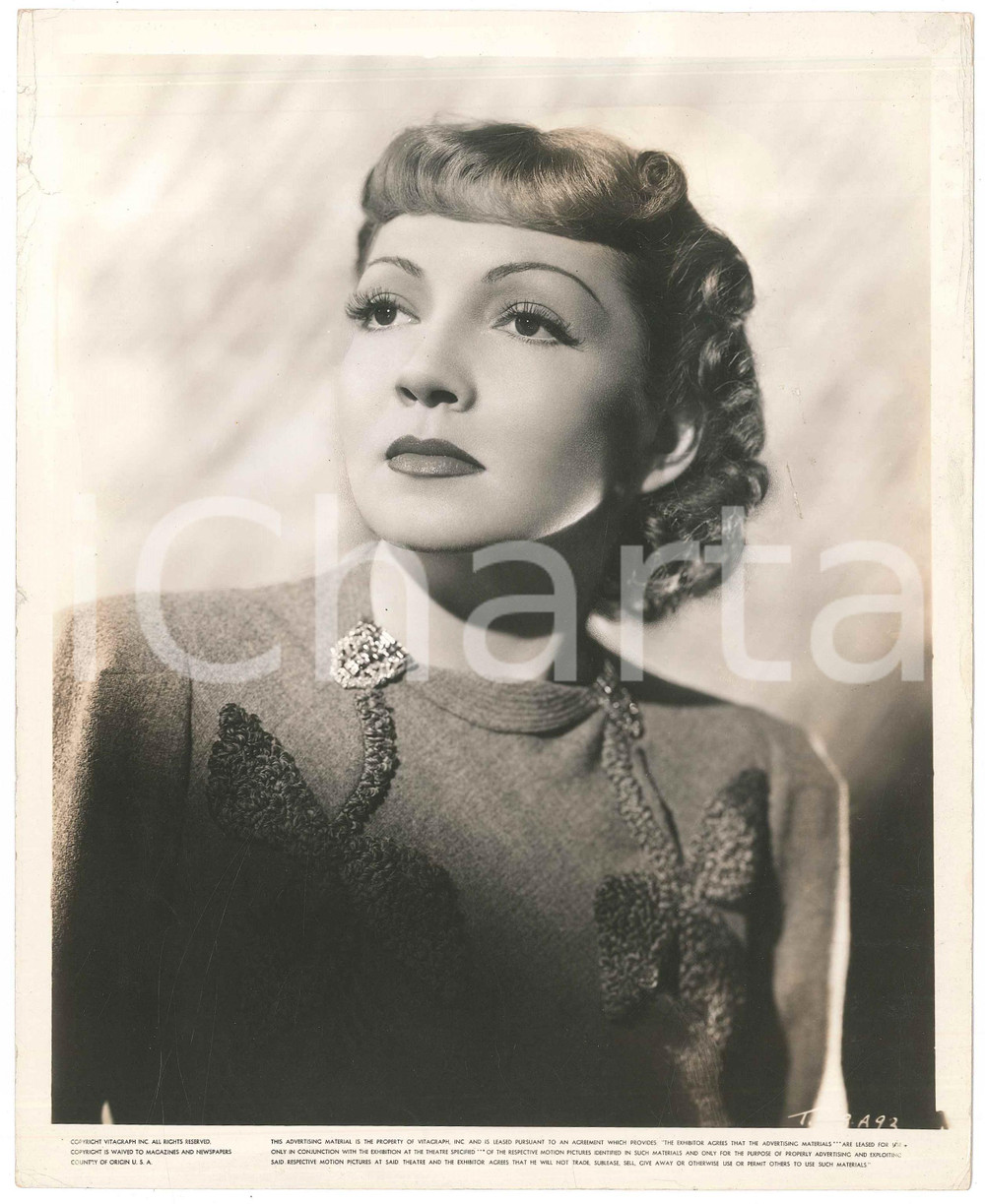 Fotografia d epoca originale 1950 ca CINEMA Claudette COLBERT Ritratto dell attrice  Foto 20x25 cm 1