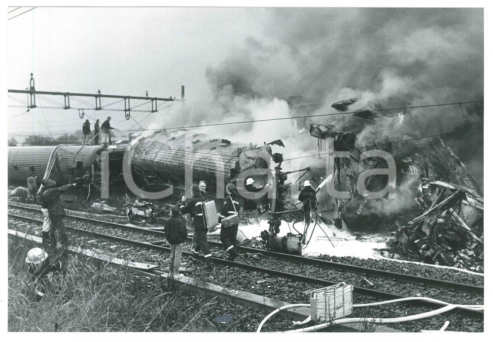 Fotografia d epoca originale 1987 LERUM  SWEDEN Train crash SJ Statens JÃ¤rnvÃ¤gar  Photo 24x16 cm 5 1