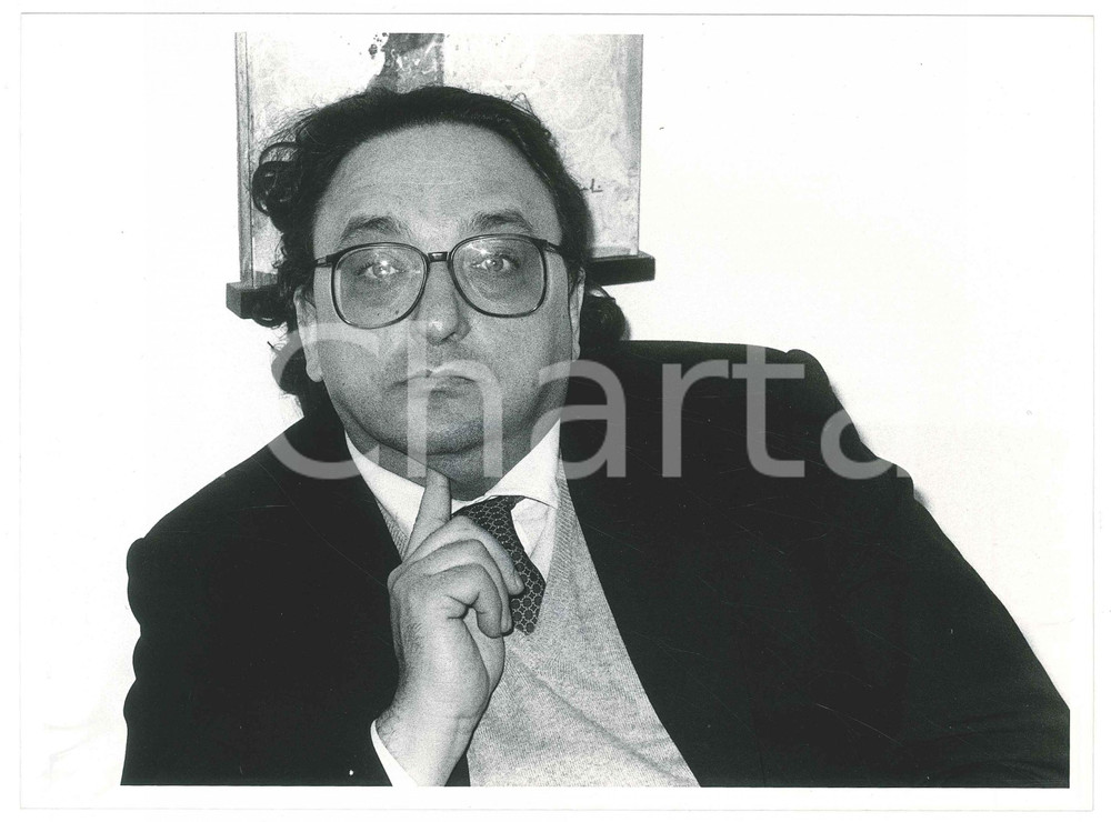 Fotografia d epoca originale 1985 ca PARTITO SOCIALISTA Gianni DE MICHELIS Politico PSI Foto 24x17 cm 10 1