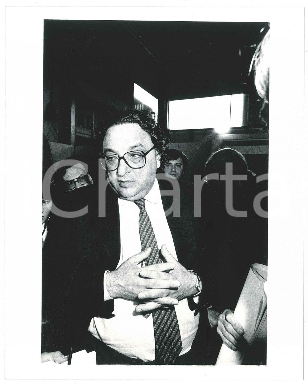 Fotografia d epoca originale 1985 ca PARTITO SOCIALISTA Gianni DE MICHELIS Politico PSI Foto 20x25 cm 9 1