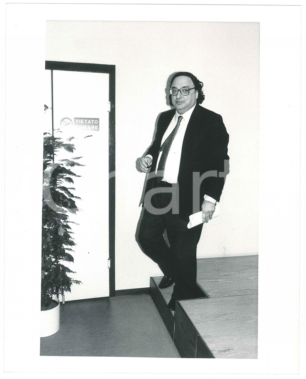 Fotografia d epoca originale 1985 ca PARTITO SOCIALISTA Gianni DE MICHELIS Politico PSI Foto 20x25 cm 8 1