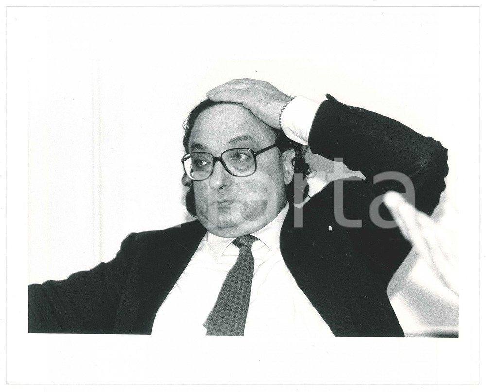 Fotografia d epoca originale 1985 ca PARTITO SOCIALISTA Gianni DE MICHELIS Politico PSI Foto 25x20 cm 3 1