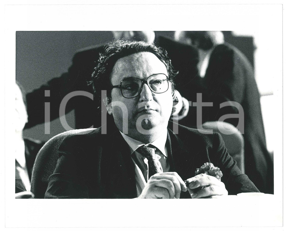 Fotografia d epoca originale 1985 ca PARTITO SOCIALISTA Gianni DE MICHELIS Politico PSI Foto 25x20 cm 1 1