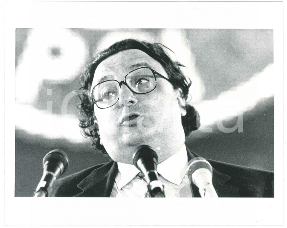 Fotografia d epoca originale 1985 ca PARTITO SOCIALISTA Gianni DE MICHELIS Politico PSI Foto 25x20 cm 1