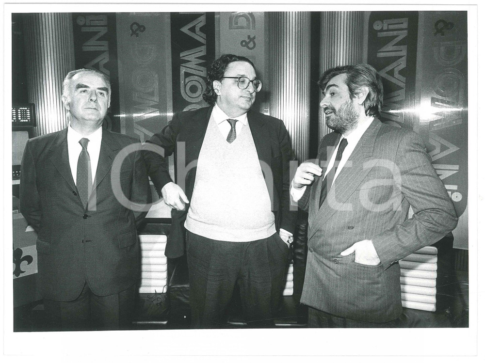 Fotografia d epoca originale 1985 ca OGGI E DOMANI Pierluigi ROMITA Gianni DE MICHELIS Giovanni GORIA Foto 1