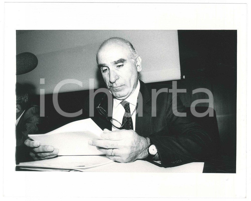 Fotografia d epoca originale 1985 ca DEMOCRAZIA CRISTIANA Cesare GOLFARI Politico DC Foto 25x20 cm 1