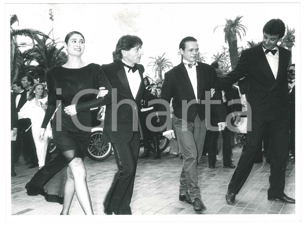 Fotografia d epoca originale 1986 CANNES FILM FESTIVAL Roman POLANSKI Charlotte LEWIS Cris CAMPION Photo 1