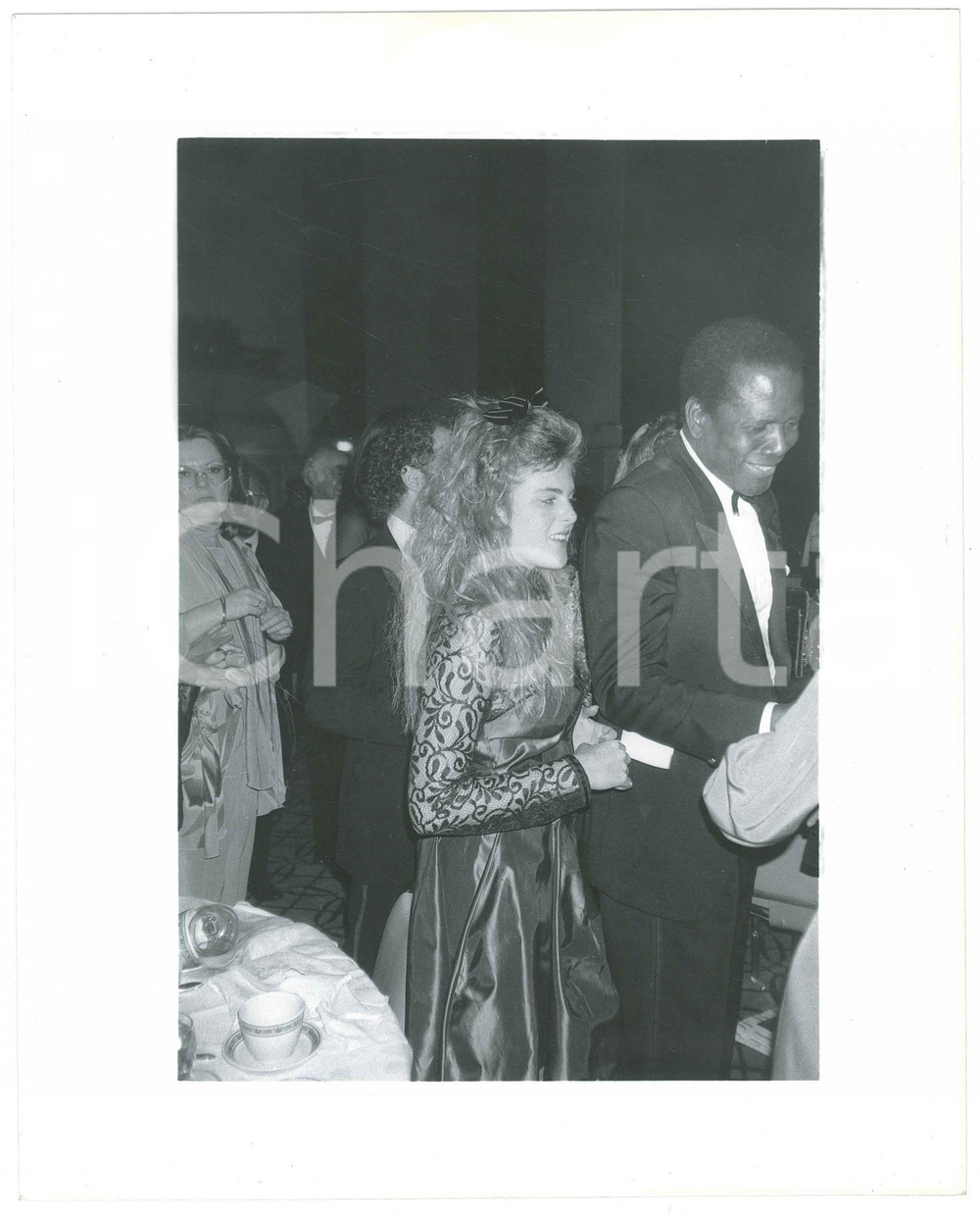 Fotografia d epoca originale 1989 CINEMA Sidney POITIER at a party  Photo 20x25 cm 1