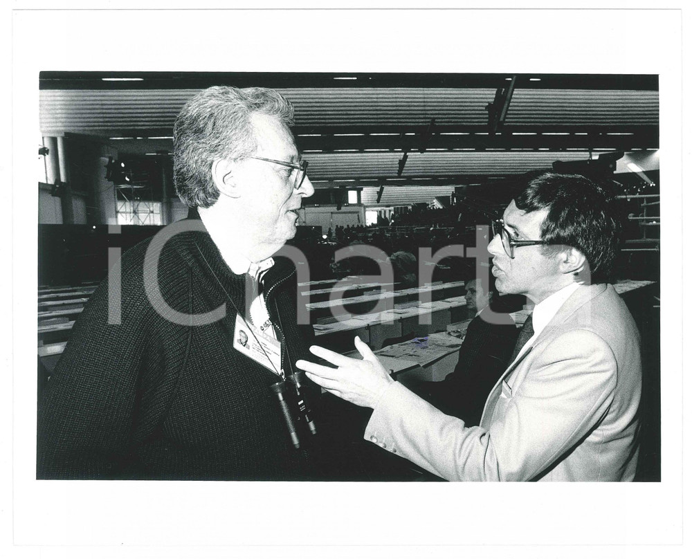 Fotografia d epoca originale 1987 RIMINI 44Â° Congresso PSI Giampaolo PANSA Franco BASSANINI Foto 25x20 cm 1 1