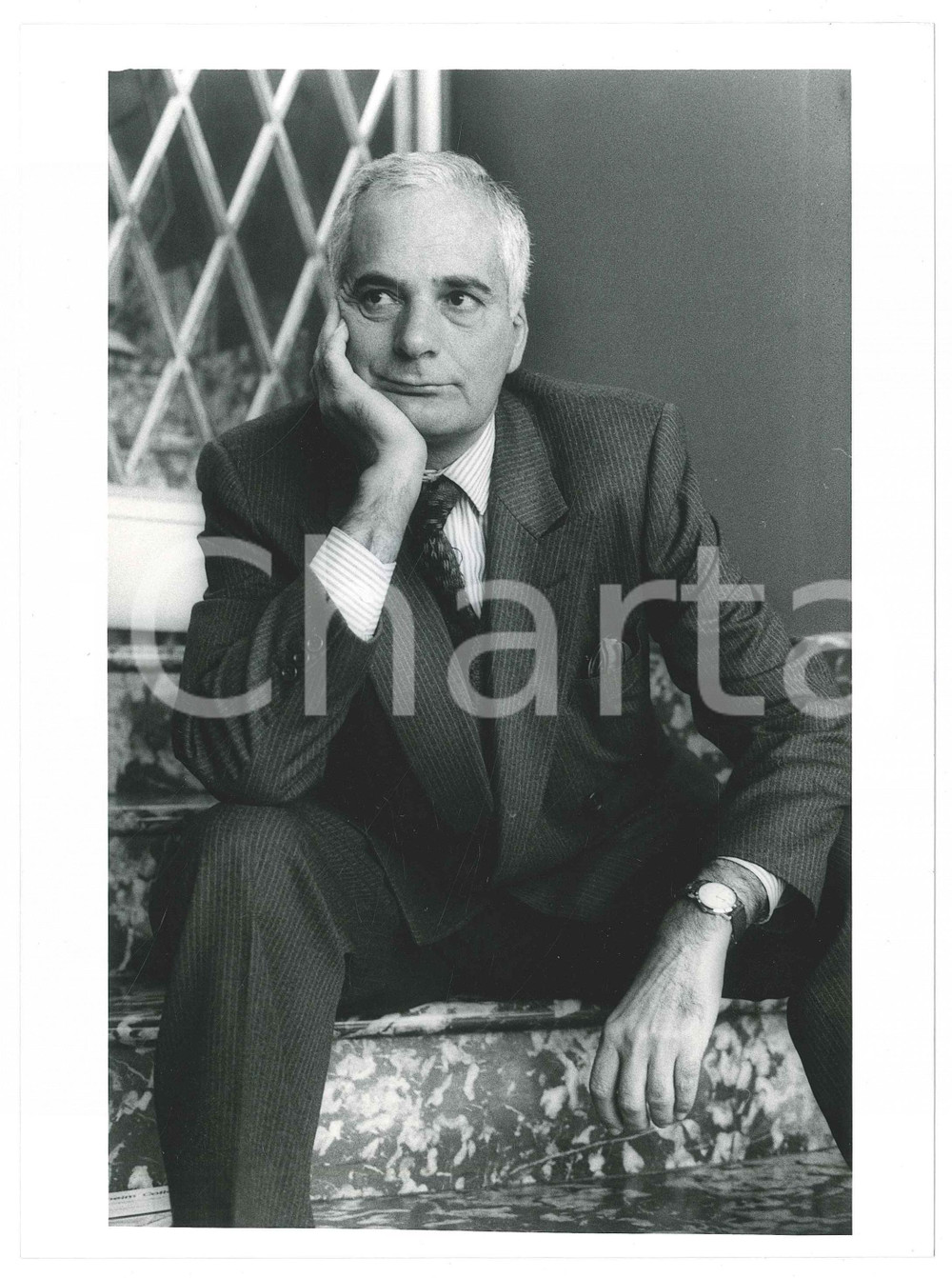 Fotografia d epoca originale 1985 ca ITALIA  COSTUME Ruggero SAVINO Ritratto del manager  Foto 24x18 cm 1 1