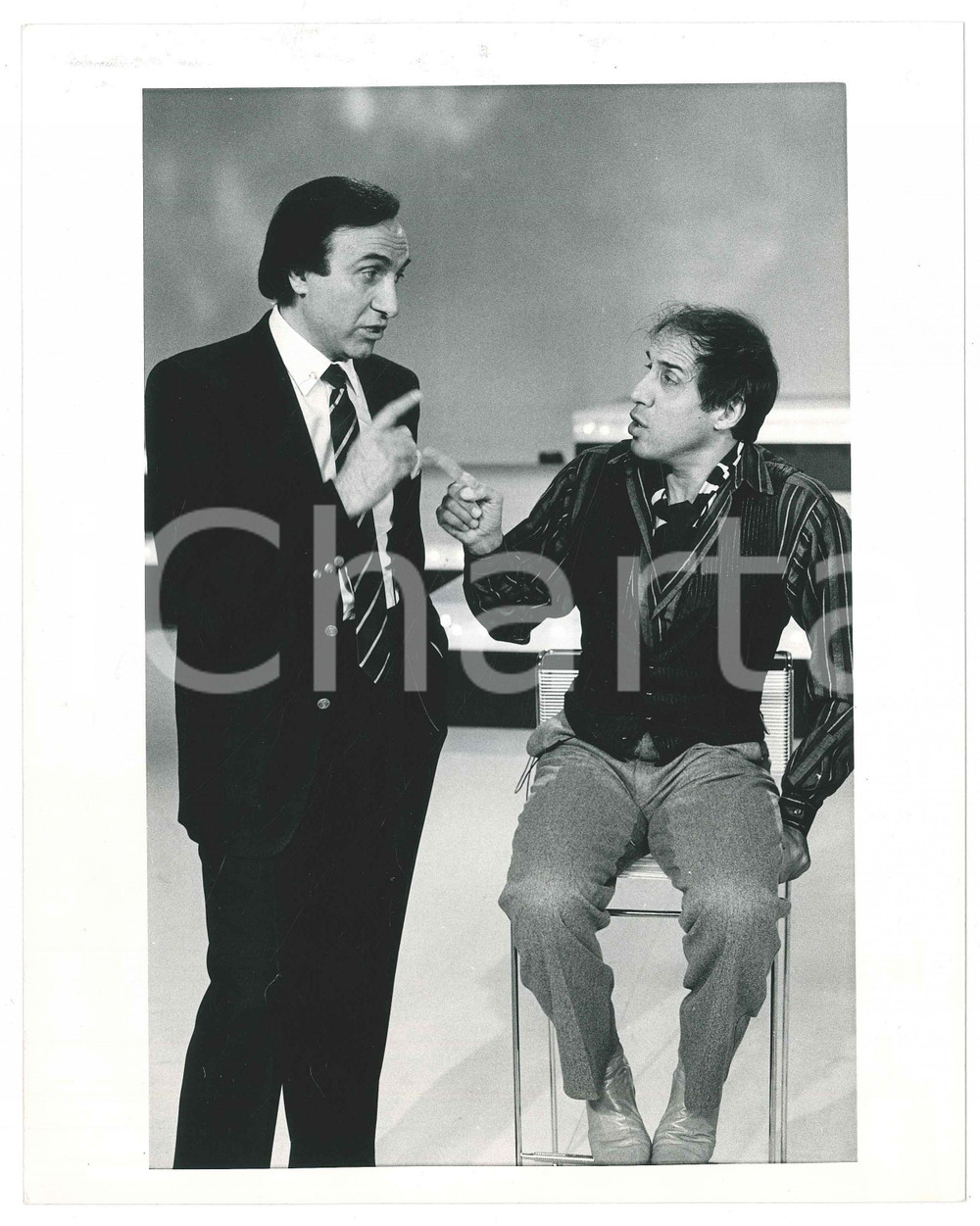 Fotografia d epoca originale 1983 RAI FANTASTICO 4  Adriano CELENTANO con Pippo BAUDO 1 Foto 1