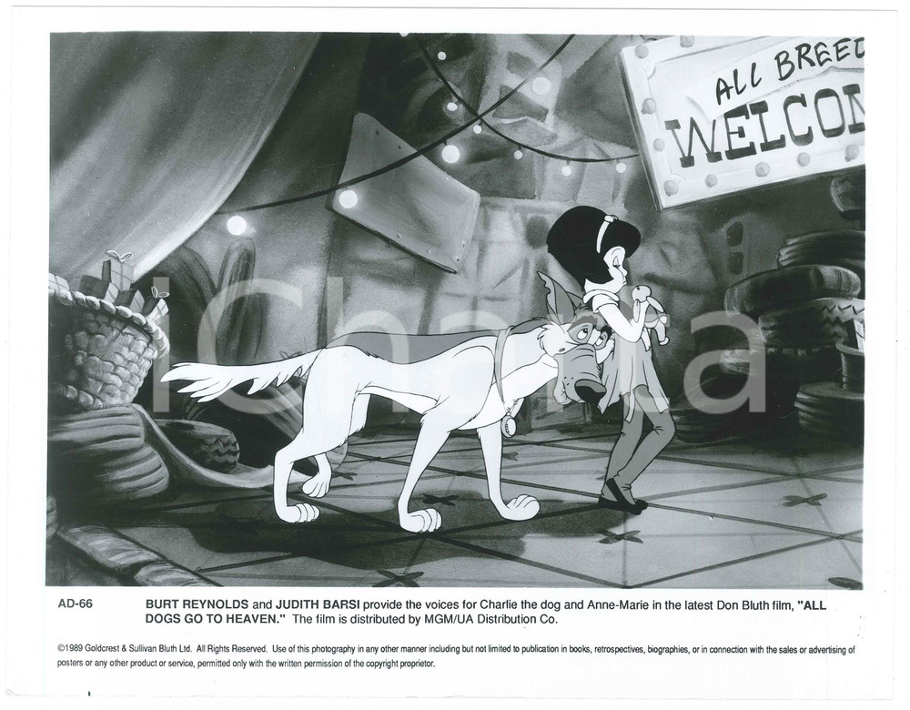 Materiale cinematografico d’epoca 1989 CINEMA  ALL DOGS GO TO HEAVEN Movie by Don BLUTH Photo 25x20 cm 1 1