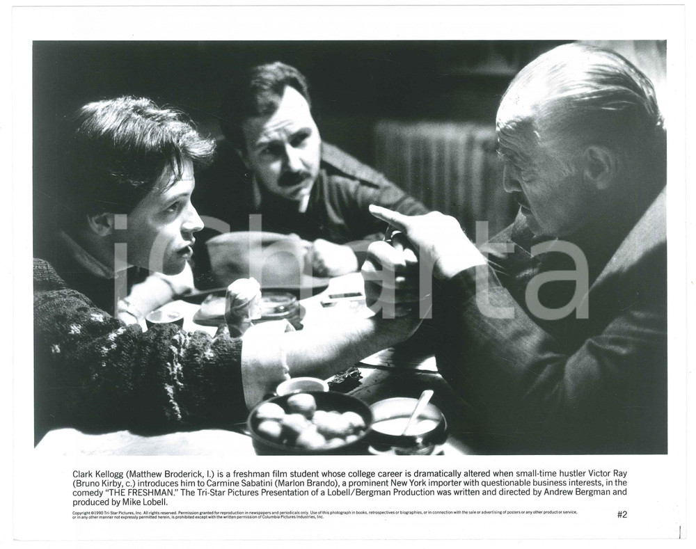 Materiale cinematografico d’epoca 1990 THE FRESHMAN Marlon BRANDO Matthew BRODERICK Bruno KIRBY Photo 25x20 cm 1