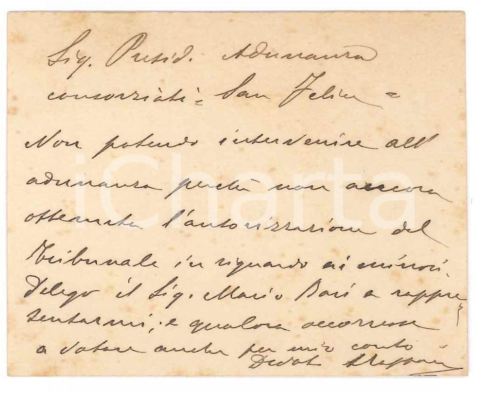 Autografo originale 1910 ca PADOVA ? Luigi TAPPARI  Biglietto da visita AUTOGRAFO 1