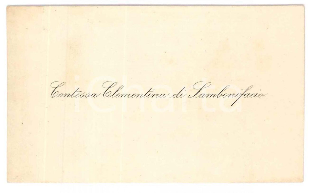 Autografo originale 1908 VERONA ? Contessa Clementina di SAMBONIFACIO  Biglietto AUTOGRAFO 1