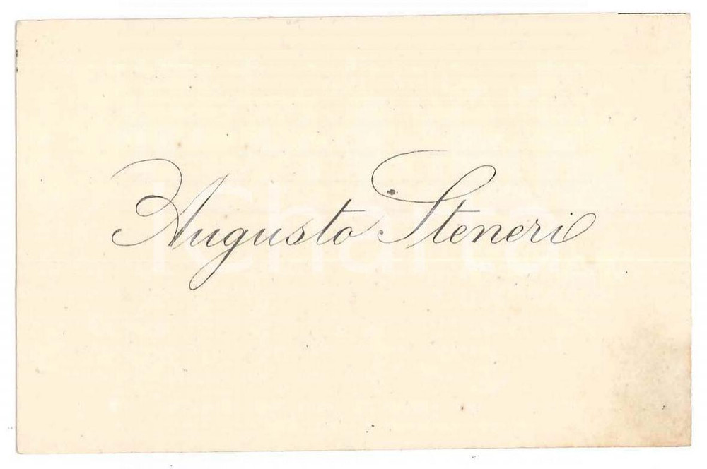Autografo originale 1890 ca PADOVA Augusto STENERI  Biglietto da visita autografo 1