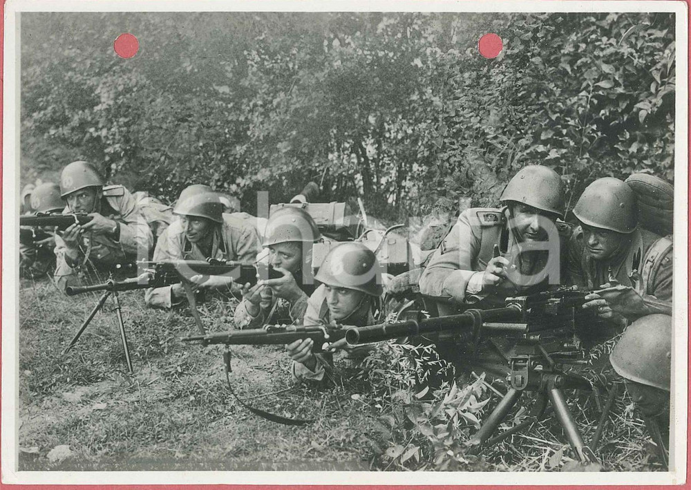 1940 WW2 Tiratori in appostamento - Foto per cartolina ditta Paolo MARZARI