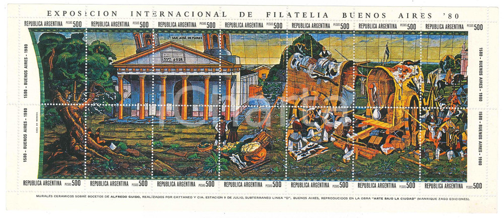 Oggetto da collezione cartaceo 1980 BUENOS AIRES Exposicion Internacional de Filatelia  Serie francobolli 1