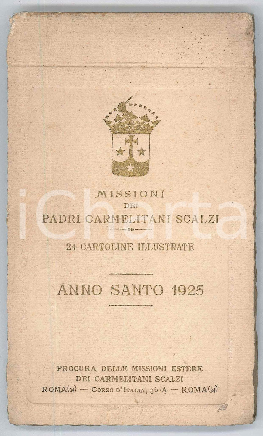 Libro, pubblicazione d epoca ROMA  ANNO SANTO 1925  Missioni Padri Carmelitani Scalzi  24 cartoline 1