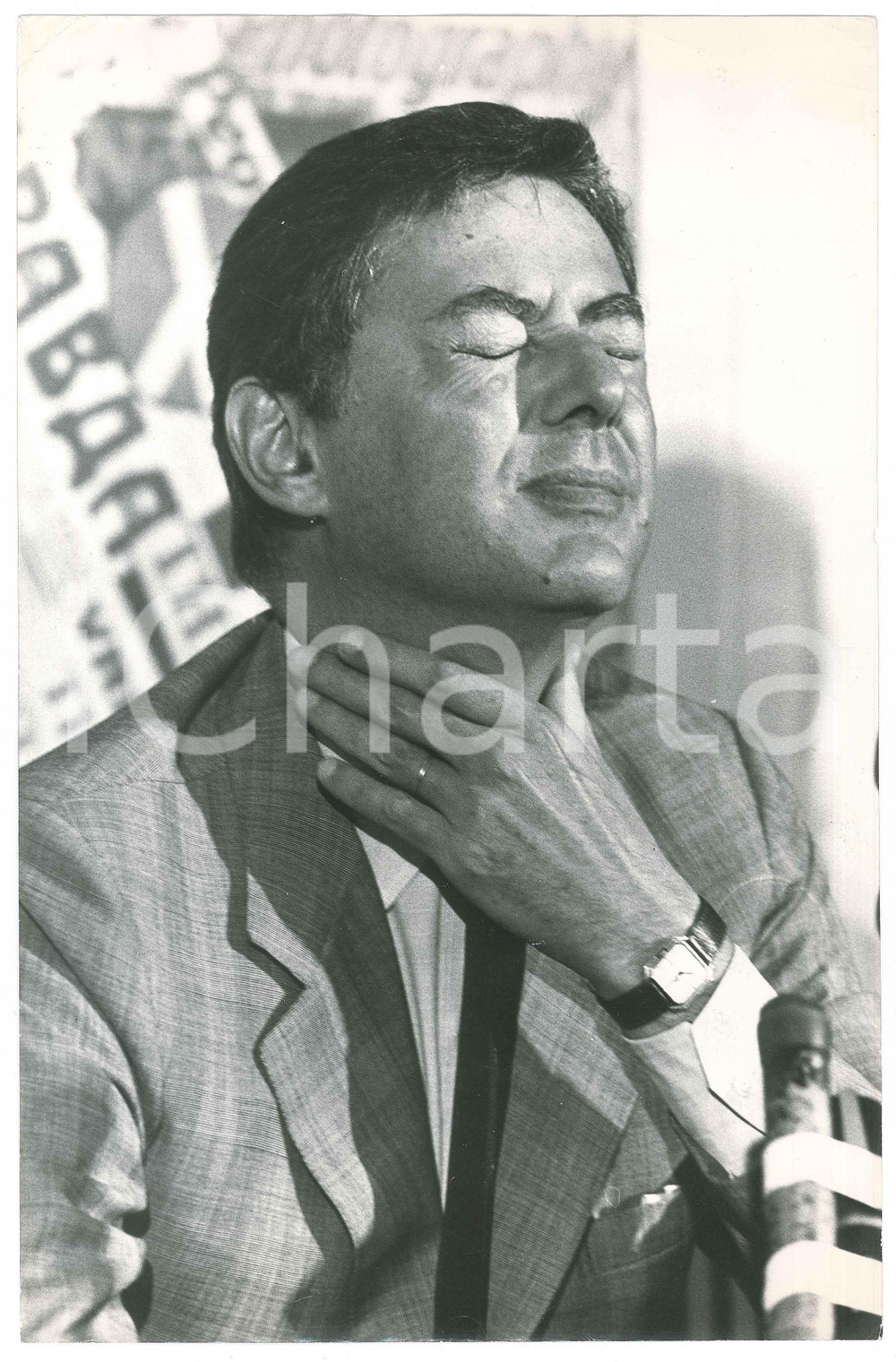 Fotografia d epoca originale 1990 ca ITALIA  FIAT Umberto AGNELLI Ritratto dell imprenditore  Foto 19x30 cm 1