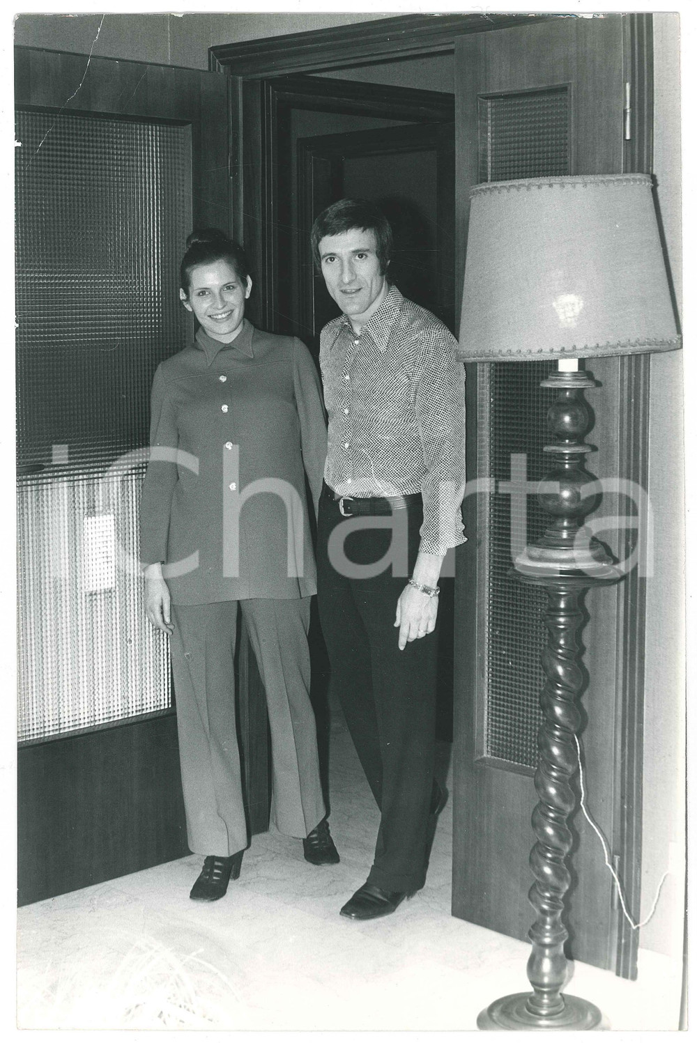 Materiale cinematografico d’epoca 1970 ca ITALIA  CALCIO Gianfranco BEDIN con la moglie Mariagrazia  Foto 20x30 1