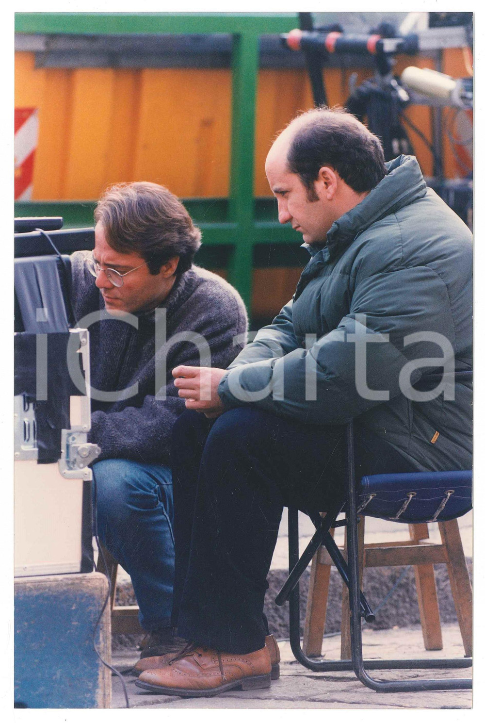 Fotografia d epoca originale 1996 ITALIA  CINEMA Antonio ALBANESE sul set di un film  Foto 15x23 cm 1