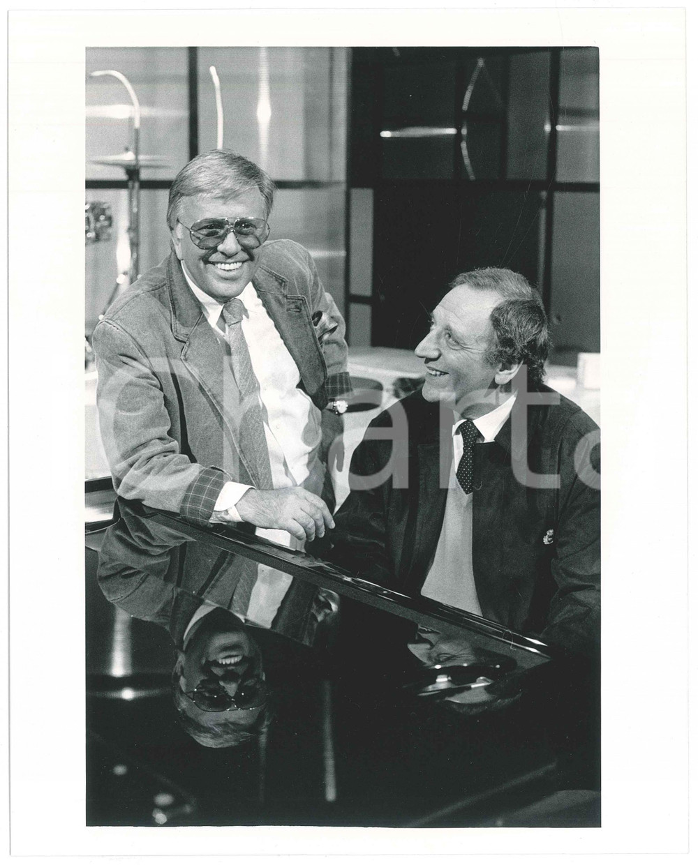 Fotografia d epoca originale 1987 RAI DUE Mezzogiorno é... Gianfranco FUNARI Dino SIANI  Foto 20x25 cm 1