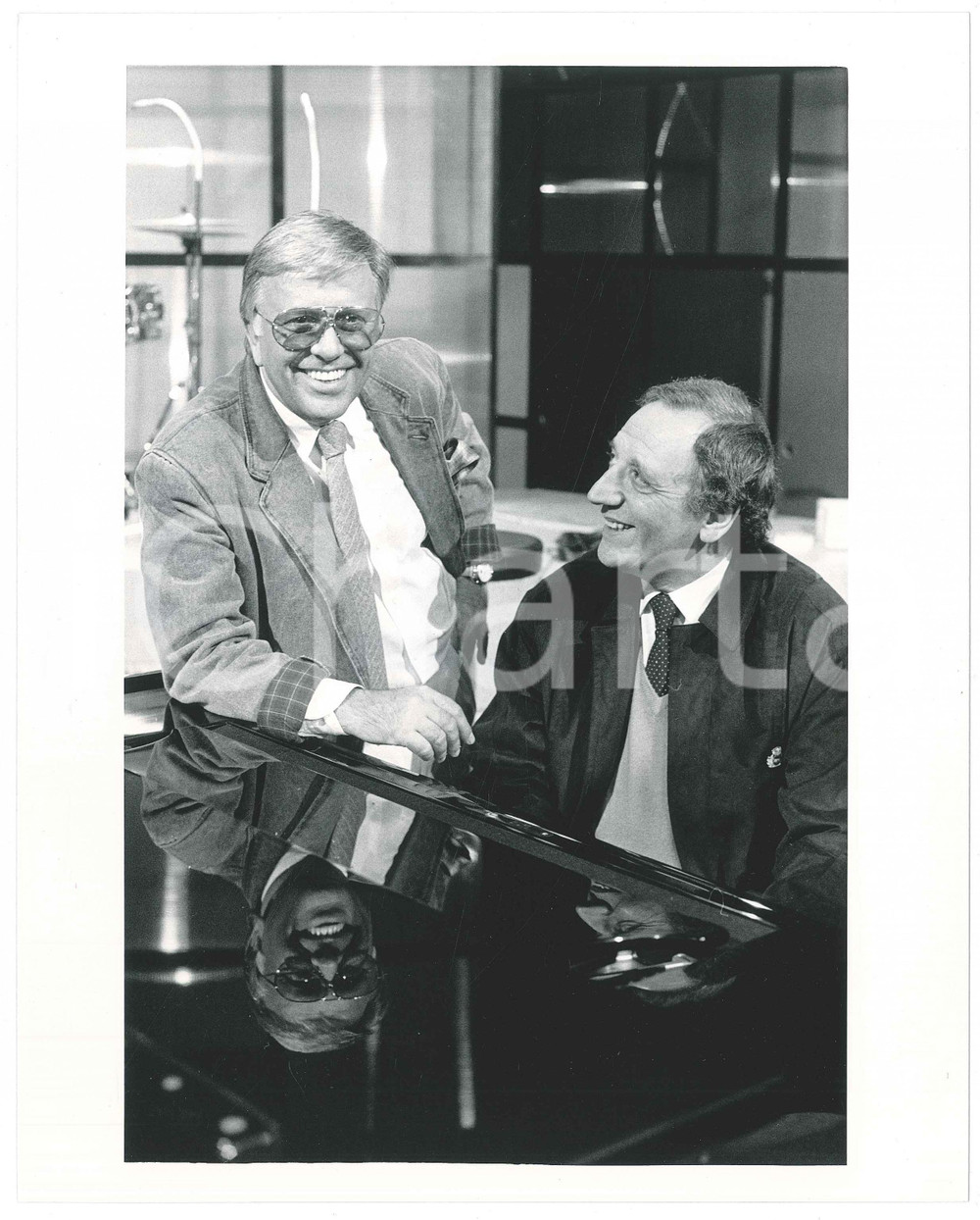 Fotografia d epoca originale 1987 RAI DUE Mezzogiorno é... Gianfranco FUNARI Dino SIANI Foto 20x25 1 1
