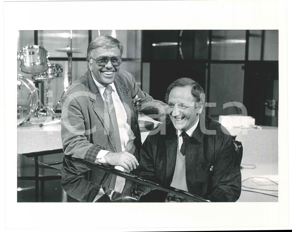Fotografia d epoca originale 1987 ? RAI DUE Mezzogiorno Ã¨... Gianfranco FUNARI Dino SIANI Foto 25x20 2 1