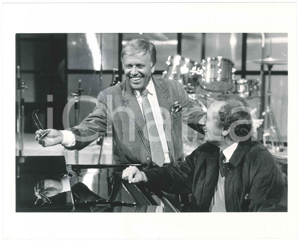 Fotografia d epoca originale 1987 ? RAI DUE Mezzogiorno Ã¨... Gianfranco FUNARI Dino SIANI Foto 25x20 3 1