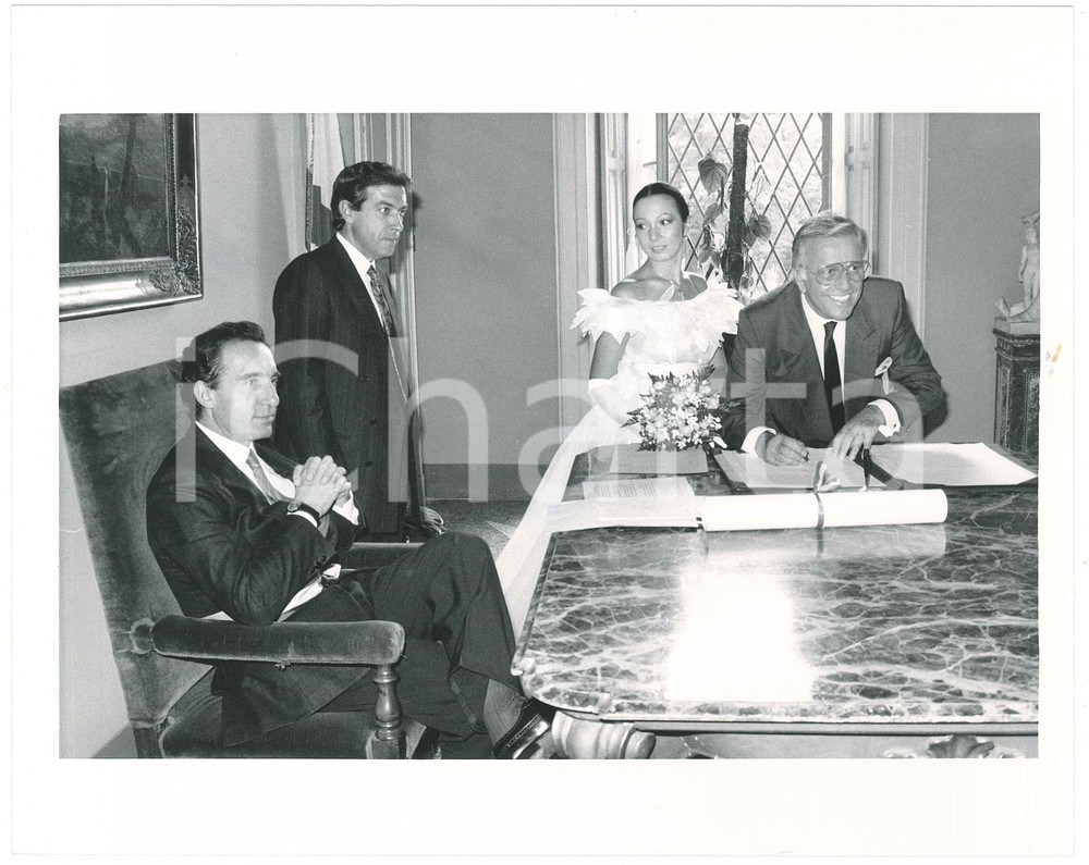 Fotografia d epoca originale 1987 MILANO Nozze Gianfranco FUNARI Rossana SEGHEZZI  Paolo PILLITTERI 1 Foto 1