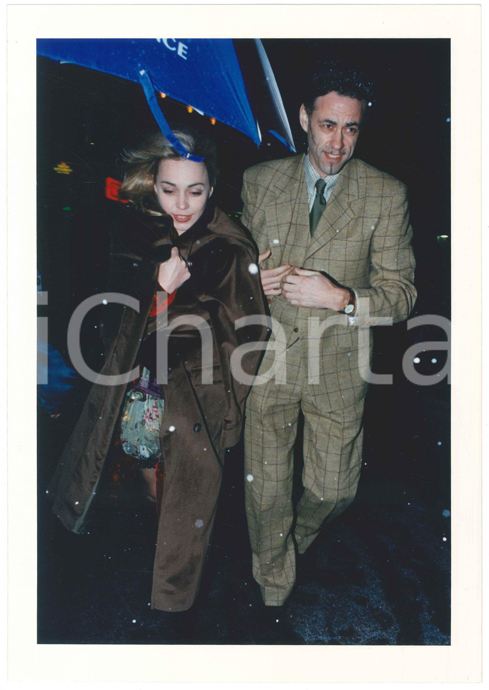 Fotografia d epoca originale 1995 LONDRA Bob GELDOF e Jeanne Marine alla prima di The American President 1