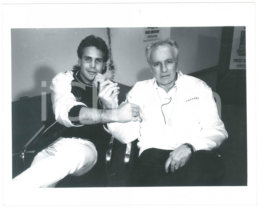 Fotografia d epoca originale 1980 ca NEW YORK Robbie and Evel KNIEVEL Stuntman  Photo 25x20 cm 1