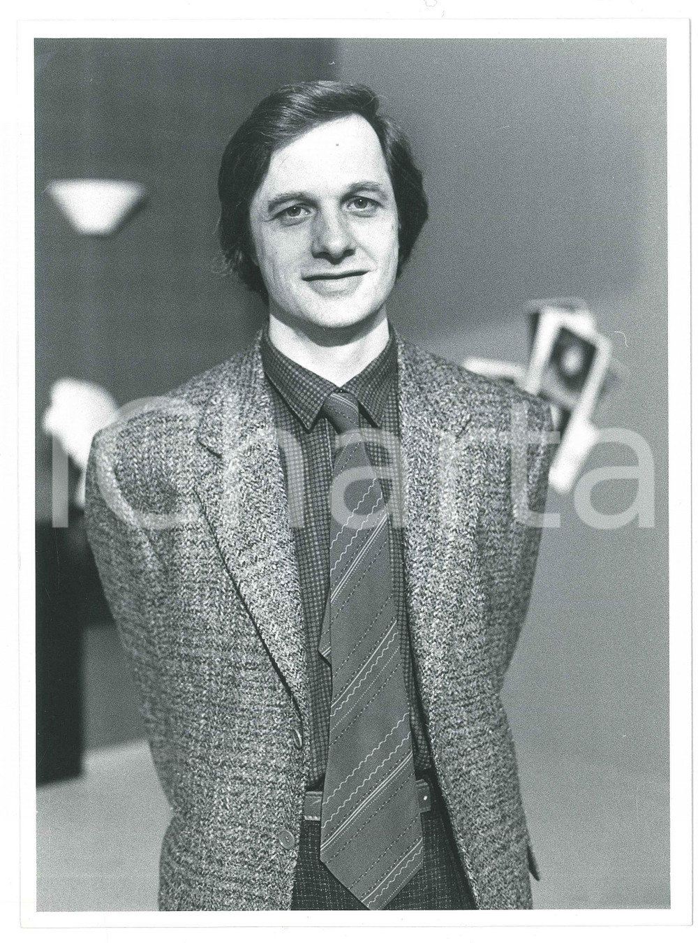 Fotografia d epoca originale 1985 ca COSTUME ITALIA Attore Lino CAPOLICCHIO  Ritratto  Foto 18x24 cm 1