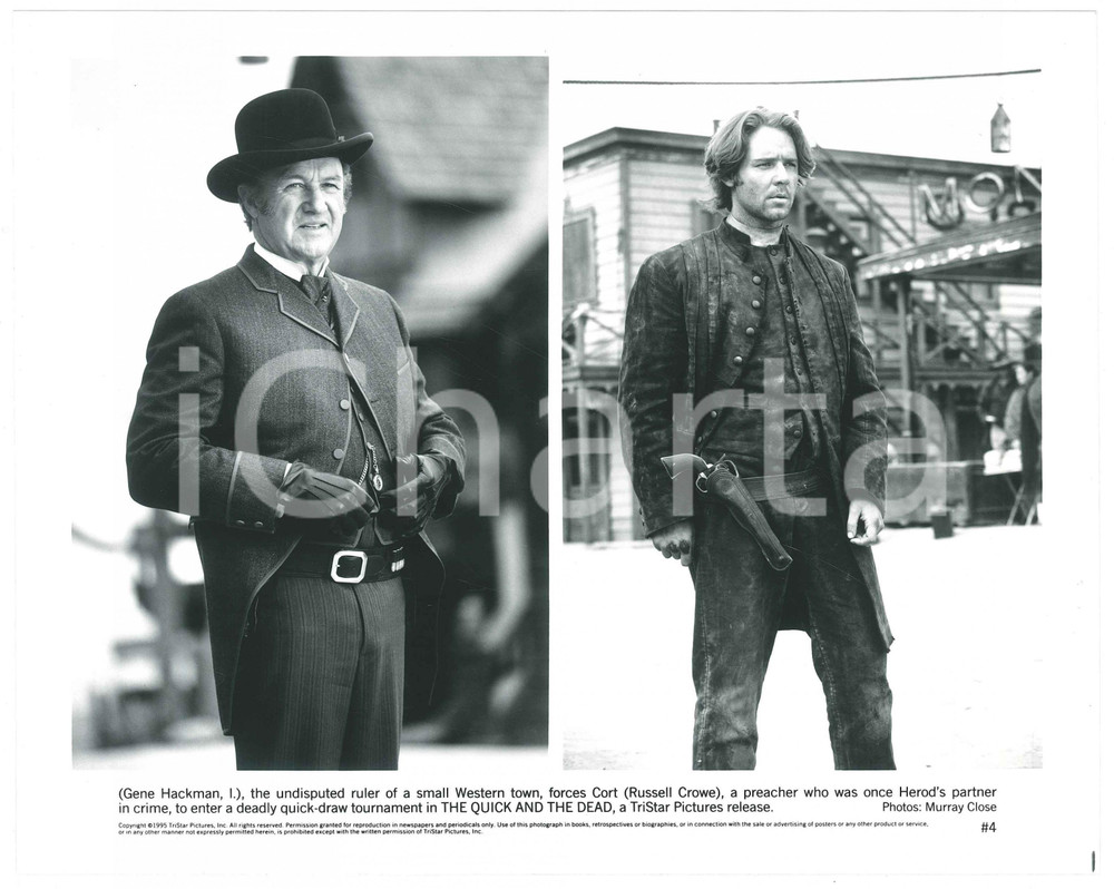Materiale cinematografico d’epoca 1995 THE QUICK AND THE DEAD Gene HACKMAN Russell CROWE  Foto 25x20 cm 1 1