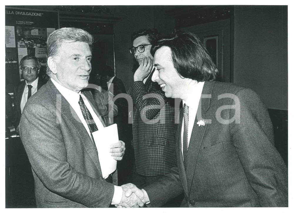 Fotografia d epoca originale 1990 ca MILANO Carlo FRECCERO Sergio ZAVOLI  Foto 22x16 cm 3 1