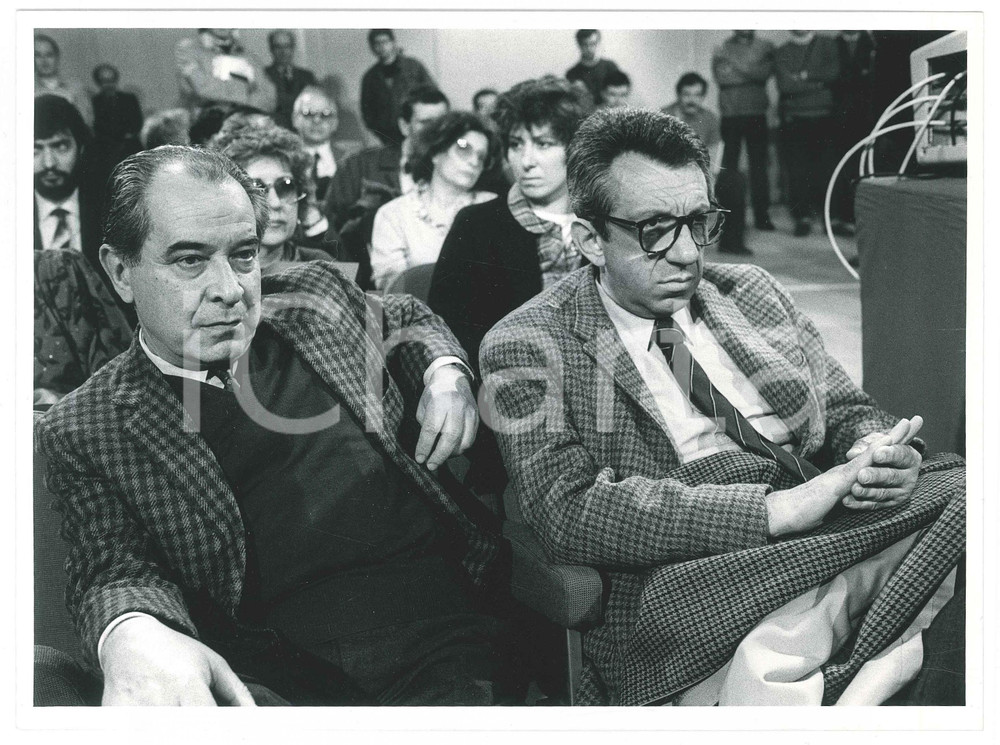 Fotografia d epoca originale 1985 ca RAI Luigi MATTEUCCI Giorgio CINGOLI  Foto 24x18 cm 1