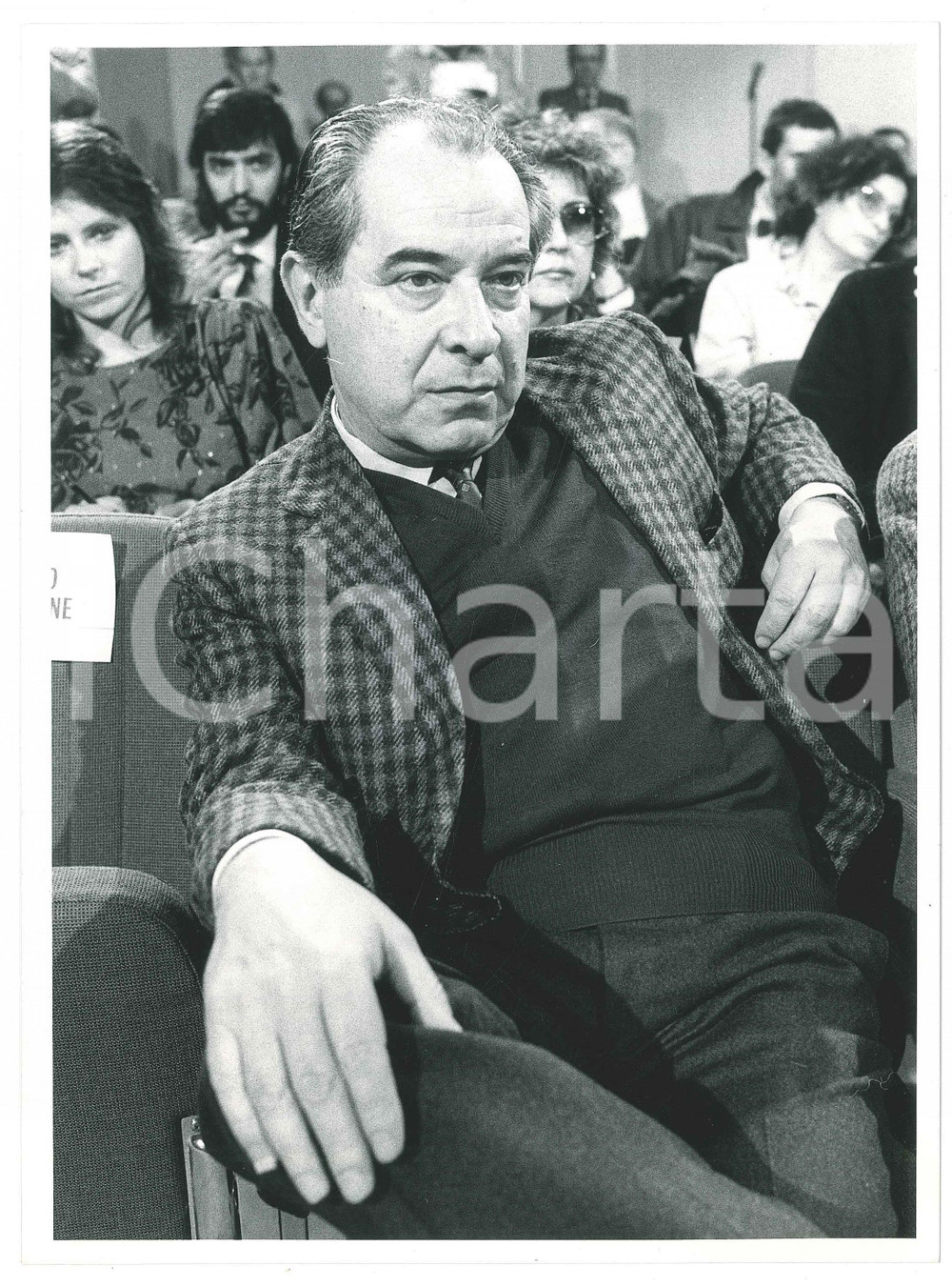 Fotografia d epoca originale 1985 ca RAI Giorgio CINGOLI durante una trasmissione  Foto 18x24 cm 1