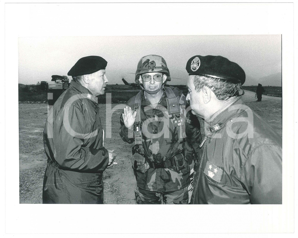 Fotografia d epoca originale 1985 ca ESERCITO ITALIANO Generale DI GENNARO Generale Pietro GIANNATTASIO Foto 1