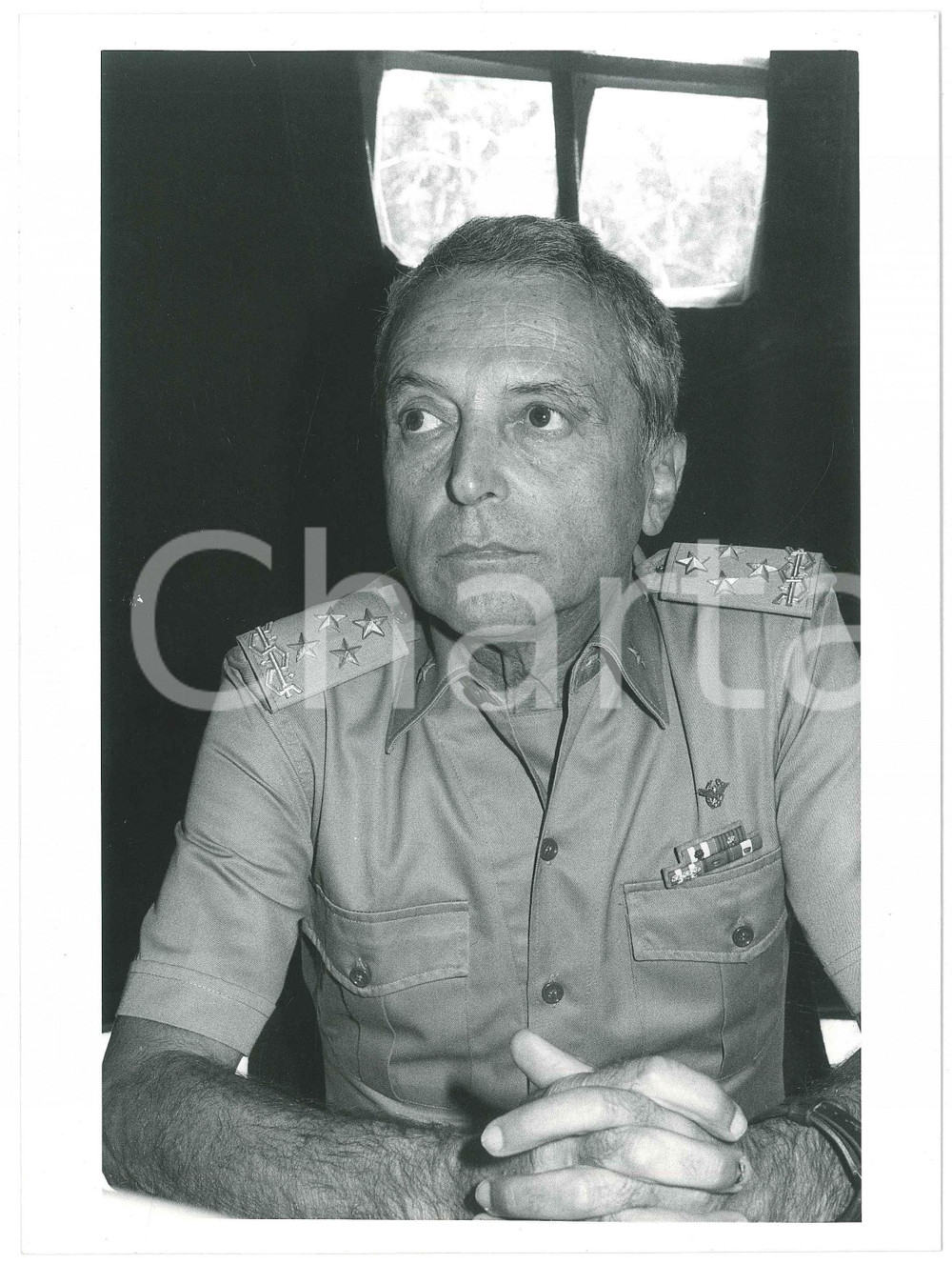 Fotografia d epoca originale 1990 ca ESERCITO ITALIANO Generale Luigi POLI Ritratto  Foto 18x24 cm 1 1