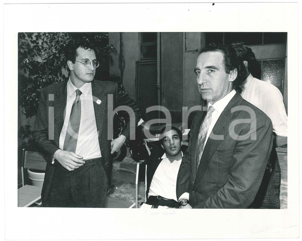 Fotografia d epoca originale 1985 ca MILANO  PSI Paolo PILLITTERI Bobo CRAXI Partito Socialista  Foto 25x20 1