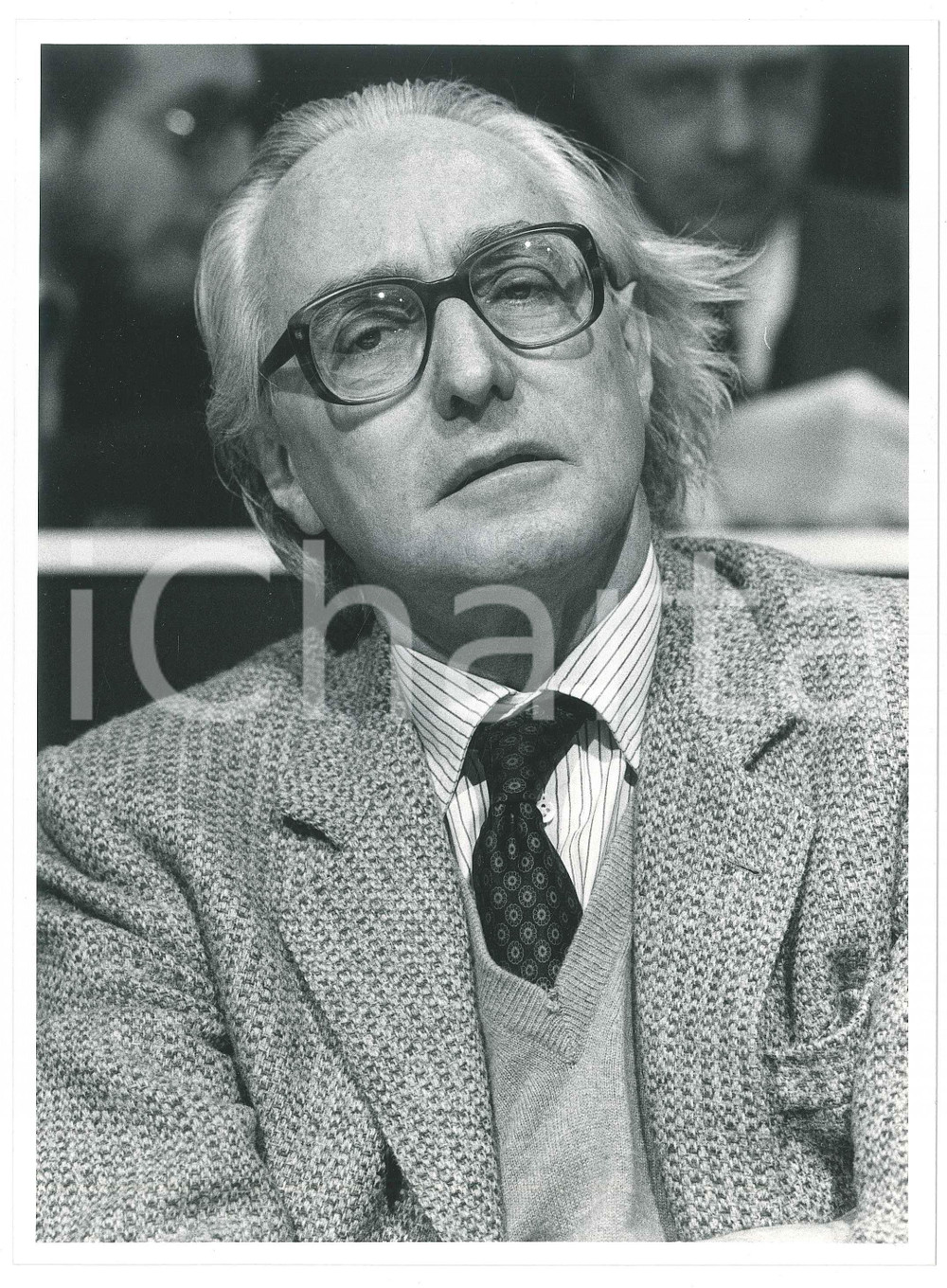 Fotografia d epoca originale 1985 ca PARTITO REPUBBLICANO Vittorio OLCESE Ritratto PRI Foto 18x24 cm 1