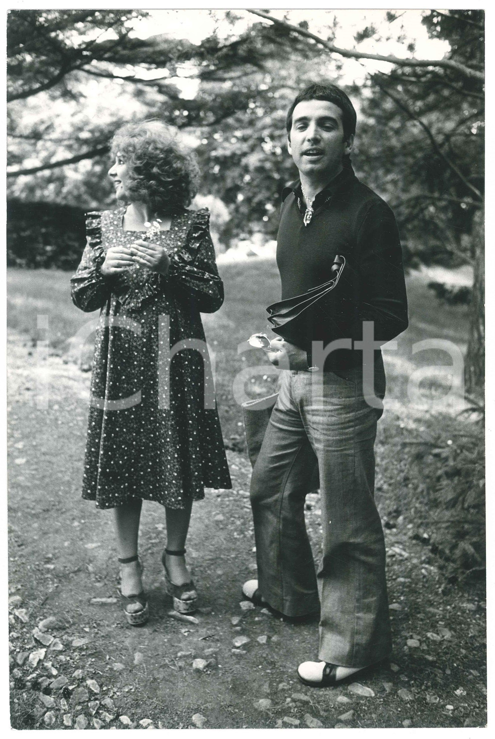 Fotografia d epoca originale 1970 ca ITALIA  COSTUME Orietta BERTI con Osvaldo PATERLINI Foto 20x30 cm 1