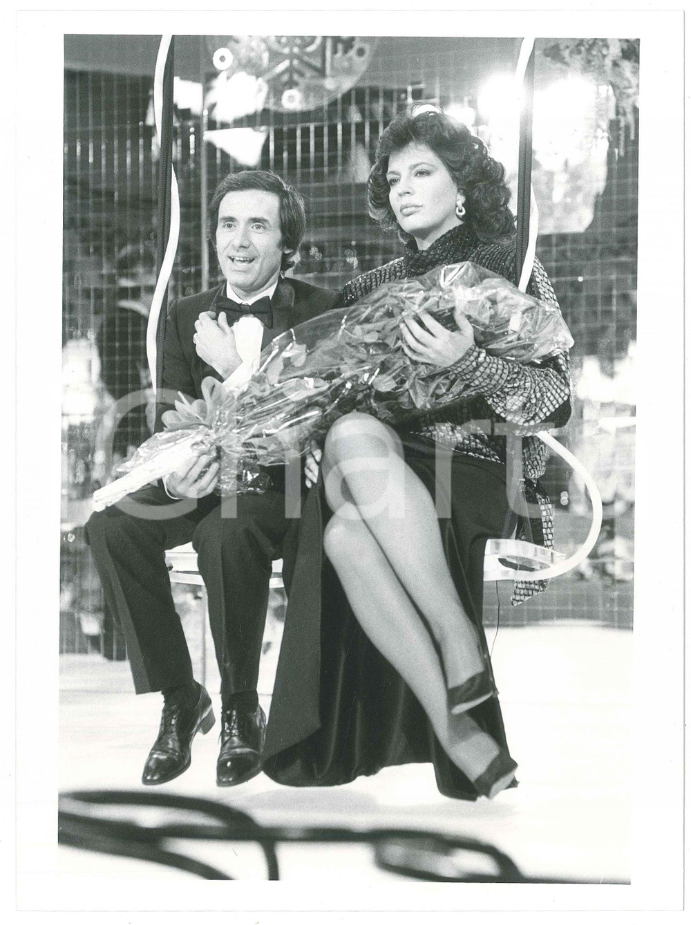 1985 ca RAI - IL CAPPELLO SULLE VENTITRÉ Paolo MOSCA Ira VON FÜRSTENBERG - Foto