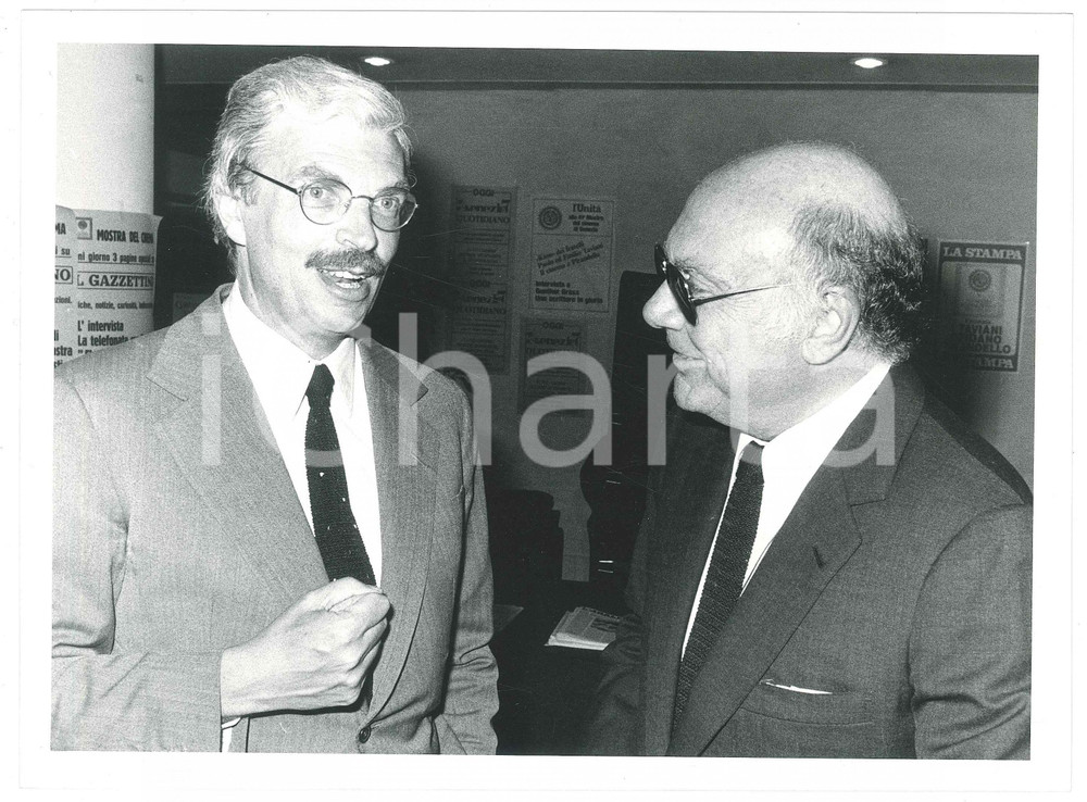 Fotografia d epoca originale 1985 ca VENEZIA Mostra del Cinema Daniel TOSCAN DU PLANTIER Francesco ROSI Foto 1