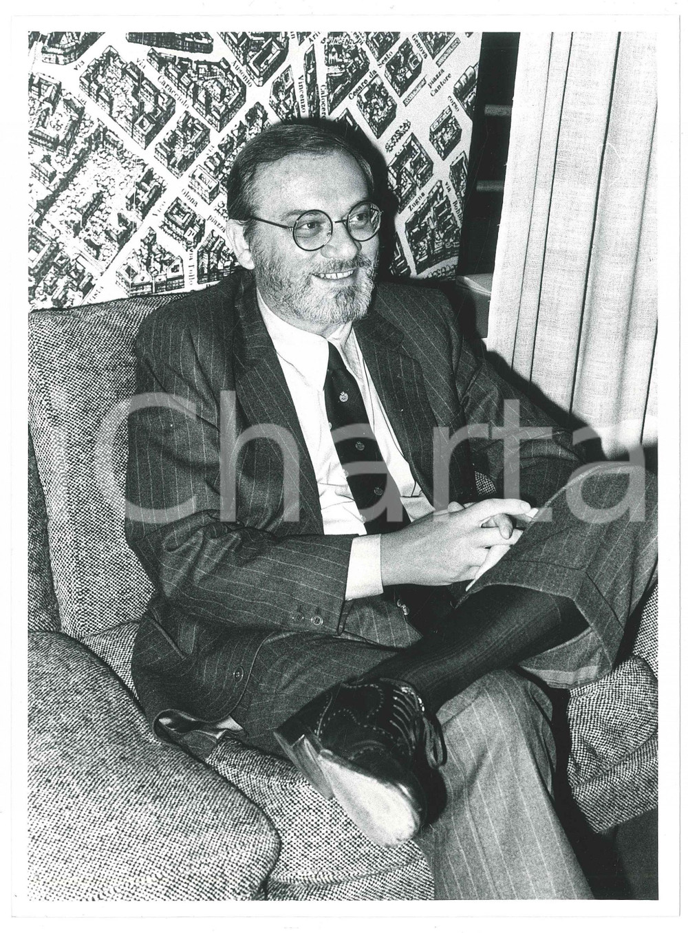 Fotografia d epoca originale 1985 ca MILANO Giornalista Piero OSTELLINO a un evento   Foto 18x24 cm 4 1