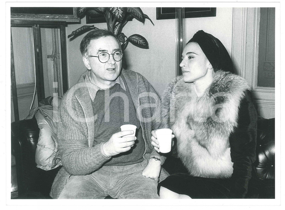 Fotografia d epoca originale 1987 CINEMA Le lunghe ombre  Gianfranco MINGOZZI con Lina SASTRI sul set 1 1