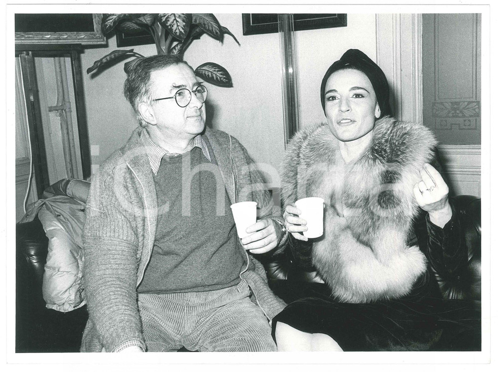 Fotografia d epoca originale 1987 CINEMA Le lunghe ombre  Gianfranco MINGOZZI con Lina SASTRI sul set 3 1